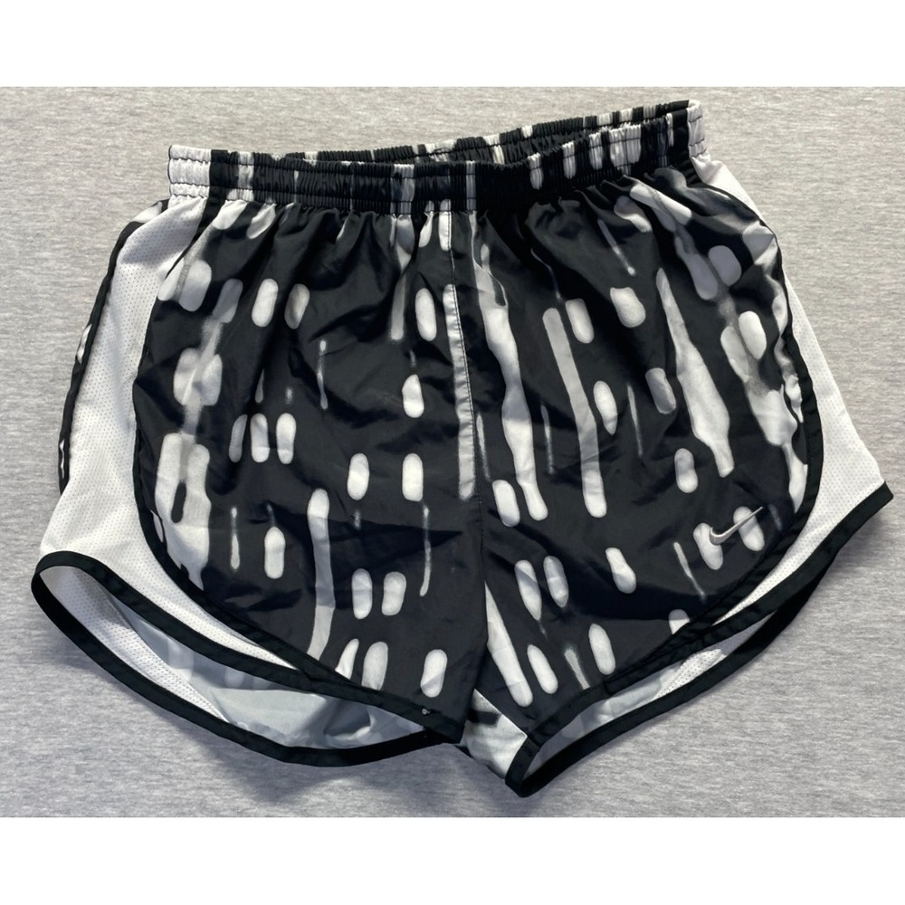 Nike Dri-Fit Tempo Running Shorts Womens XS Black White Athletic Built in Liner